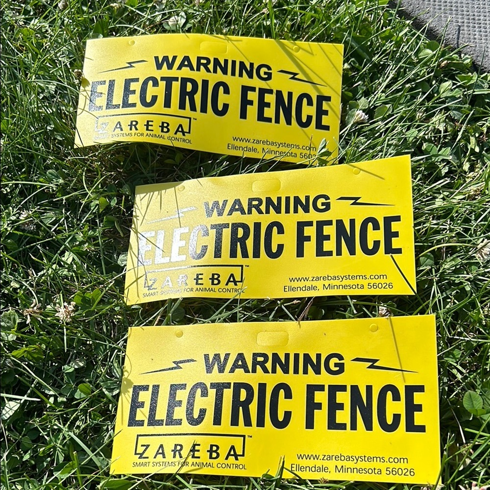 Zareba Yellow Electric Fence Warning Signs